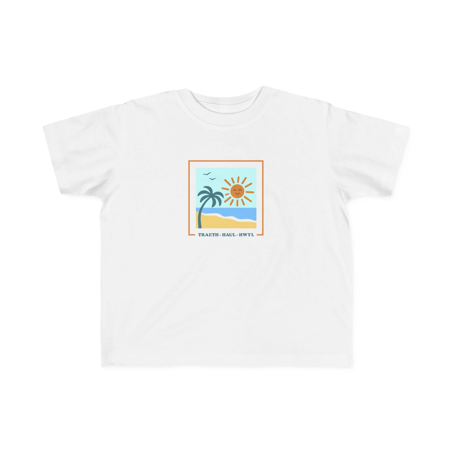 Toddler Welsh Beach T-Shirt — 'Treath, Hael, Hwyl'