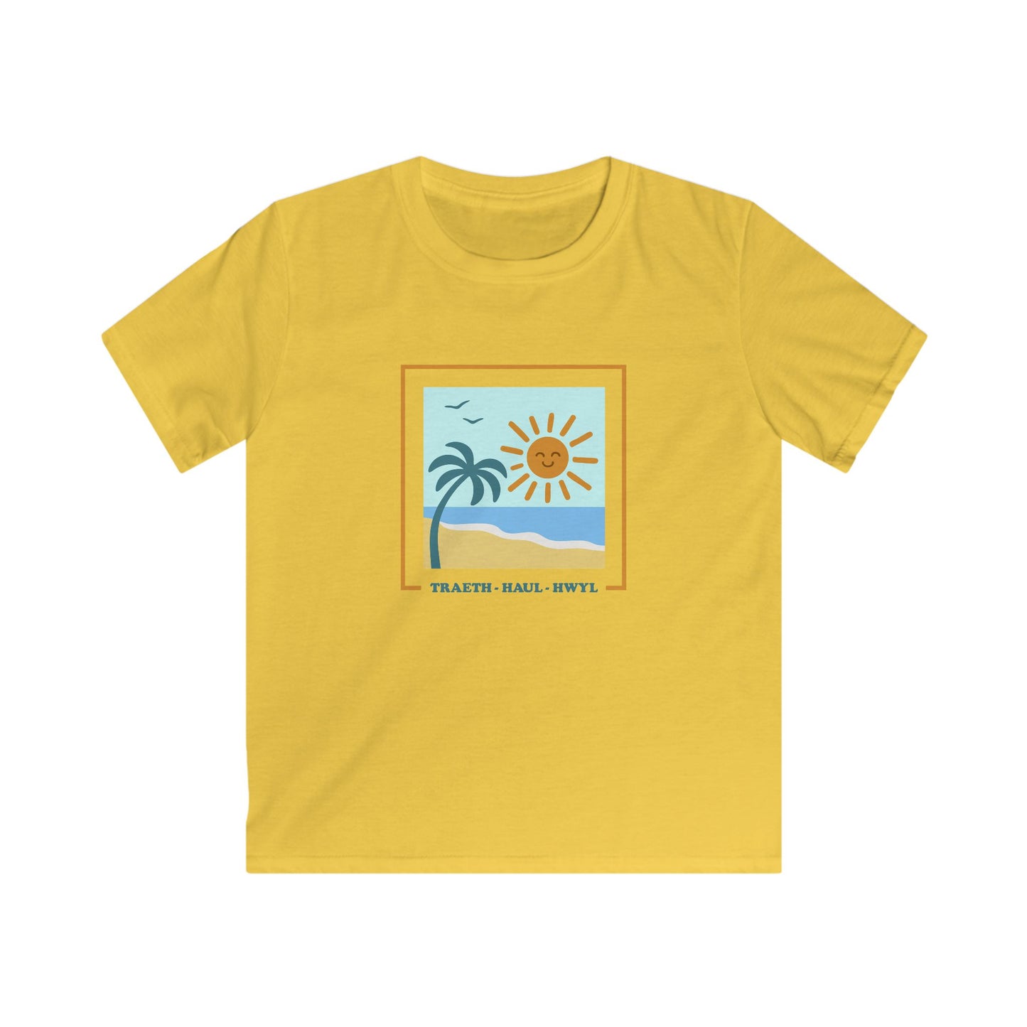 'Traeth, Haul, Hwyl' Kids Welsh Beach T-Shirt