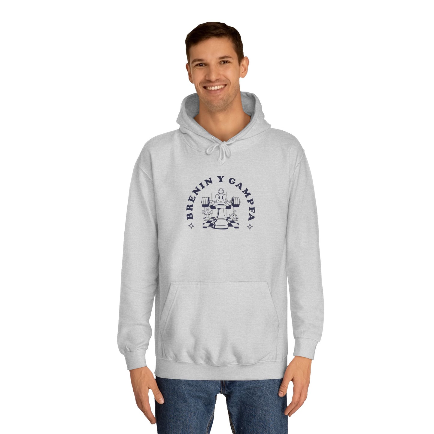 'King Of The Gym' Welsh Unisex Hoodie - 'Brenin y Gampfa'