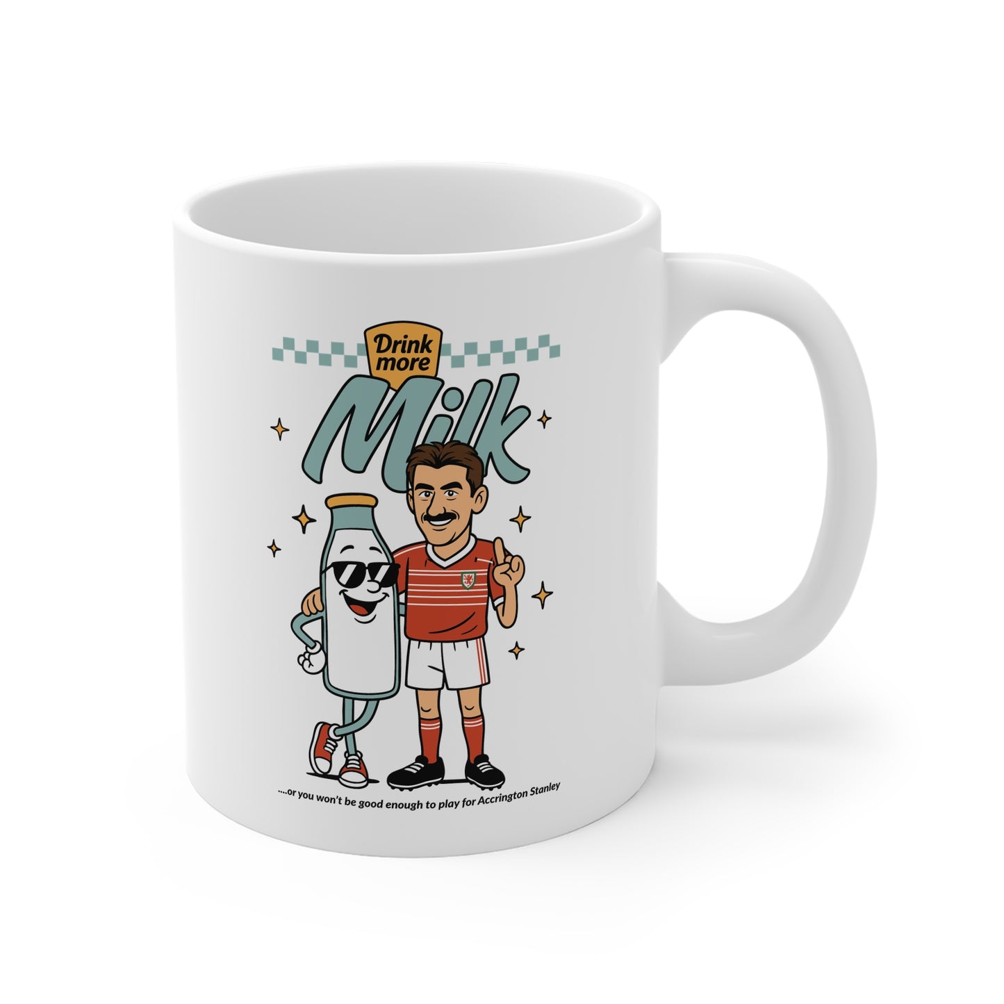 Drink More Milk Mug - Retro Ian Rush Advert