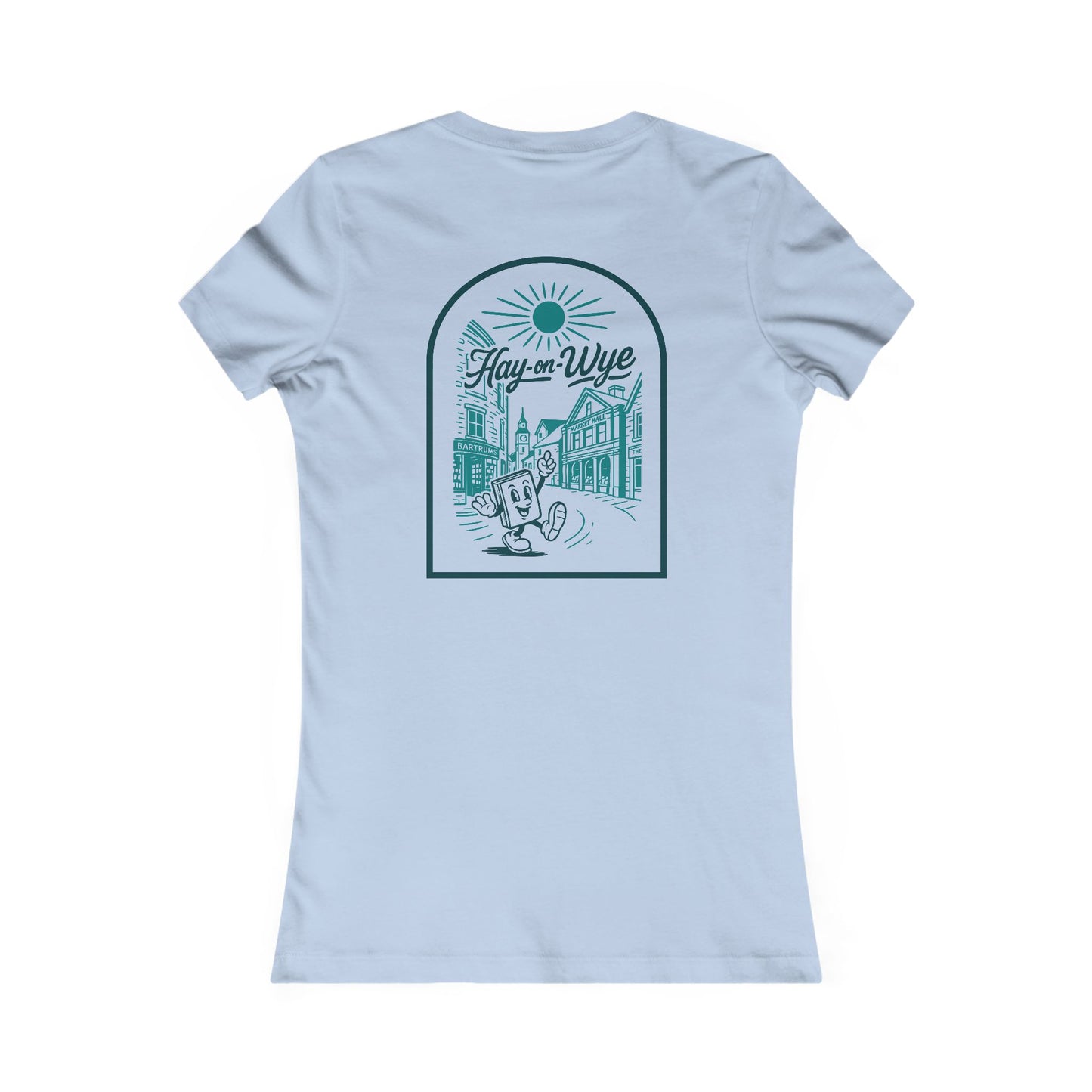 Women's Hay-on-Wye Retro Book Tee - Vintage Town Illustration (Double Sided)