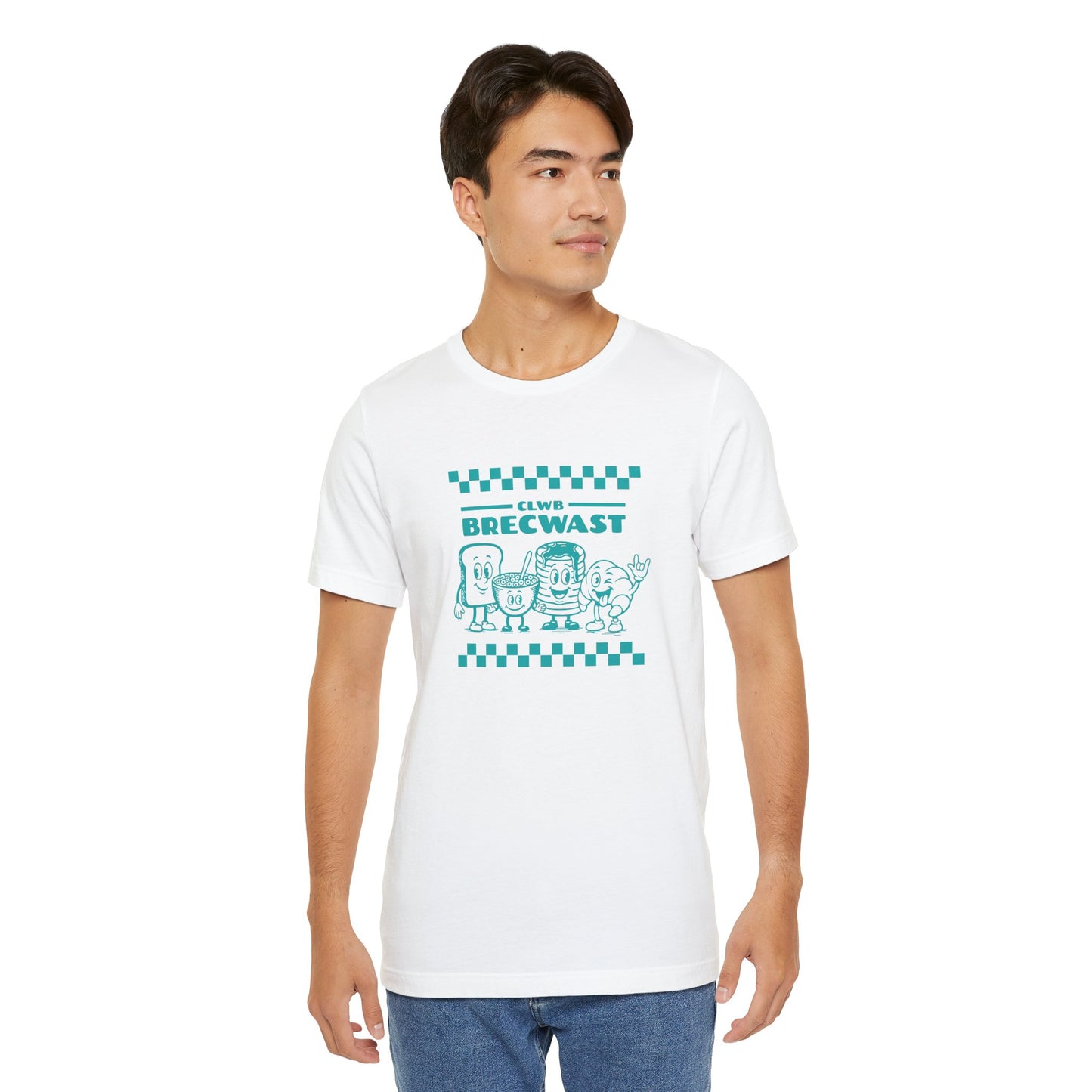 Breakfast Club Unisex Tee — Retro Welsh Cartoon T‑Shirt (Clwb Brecwast)