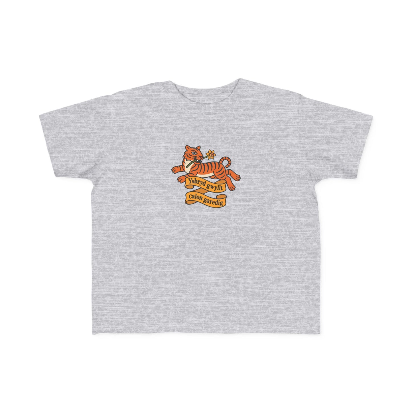 Toddler Vintage Tiger T-shirt - 'Ysbryd Gwyllt, Calon Garedig'