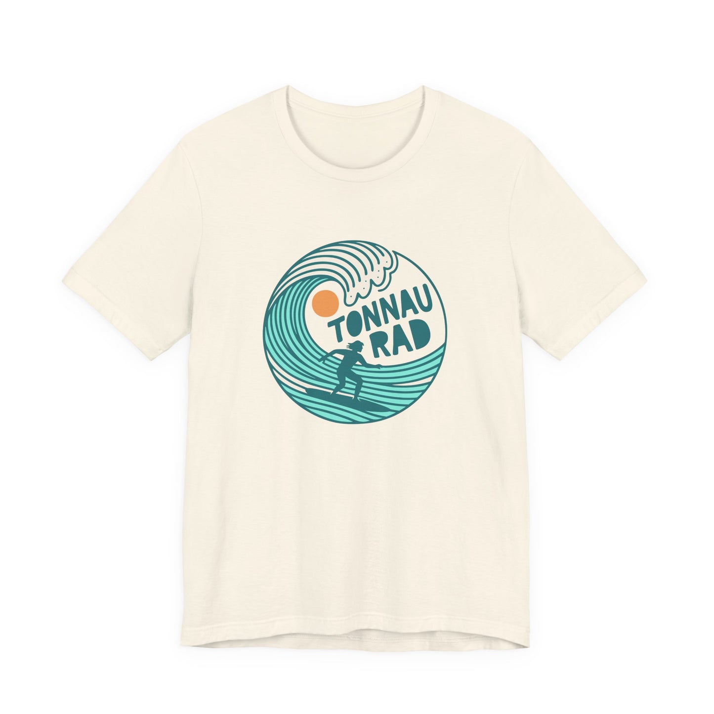 Welsh Surf T-Shirt - 'Tonnau Rad' Retro Wave Surfing Tee (Unisex)