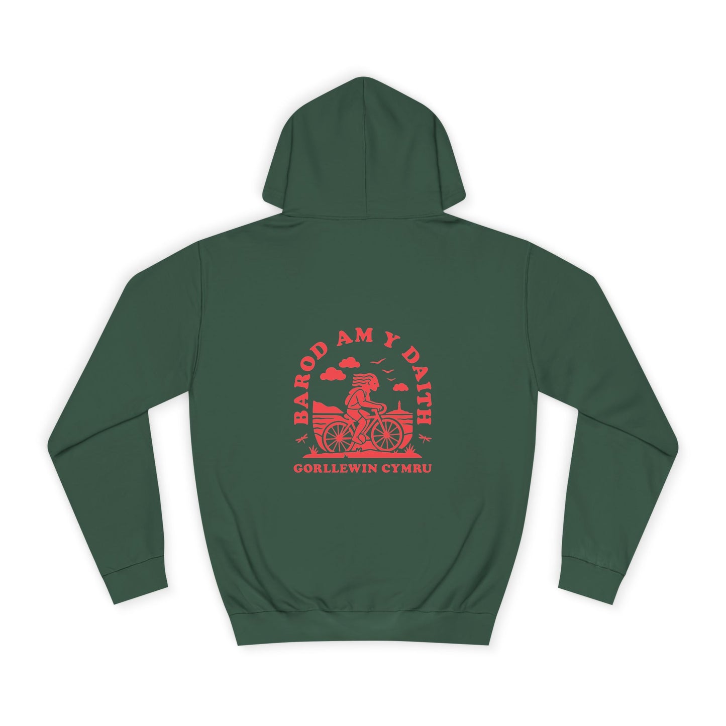 West Wales Cycling Unisex Hoodie - 'Barod Am Y Daith' (Double Sided)
