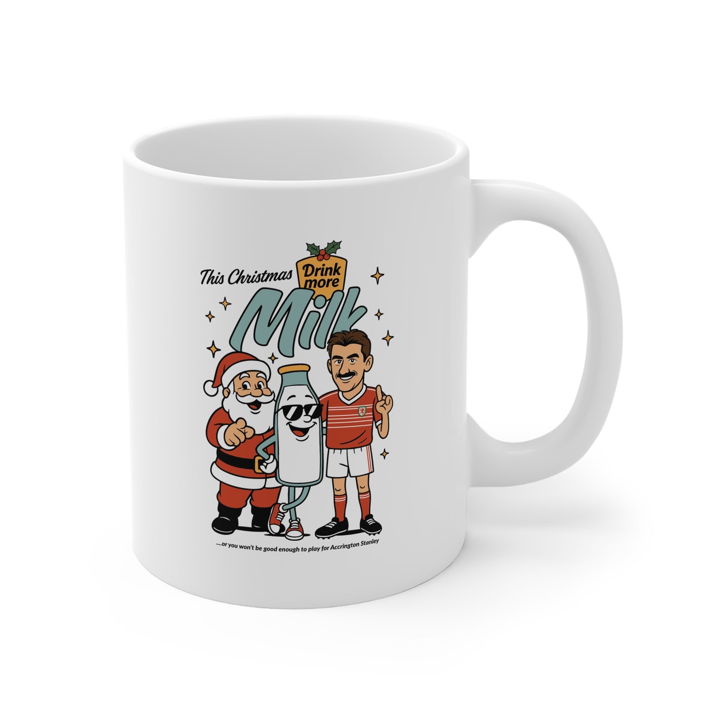 'This Christmas Drink More Milk' — Ian Rush Milk Advert Mug