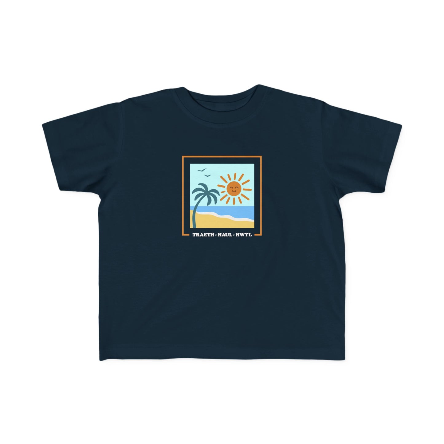 Toddler Welsh Beach T-Shirt — 'Treath, Hael, Hwyl'