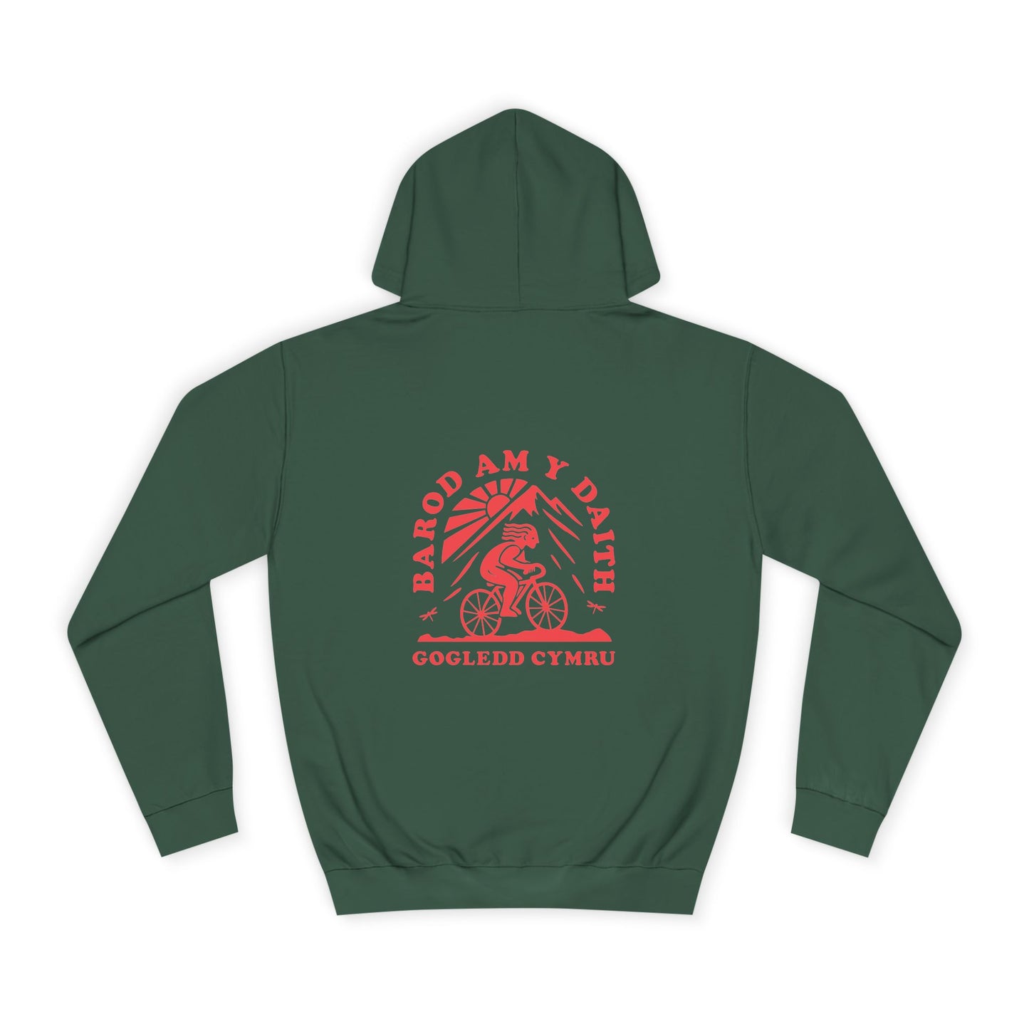 North Wales Cycling Unisex Hoodie -  'Barod Am y Daith' (Double Sided)