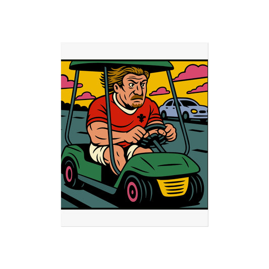 Welsh Rugby Golf Buggy Pop Art Fine Art Poster