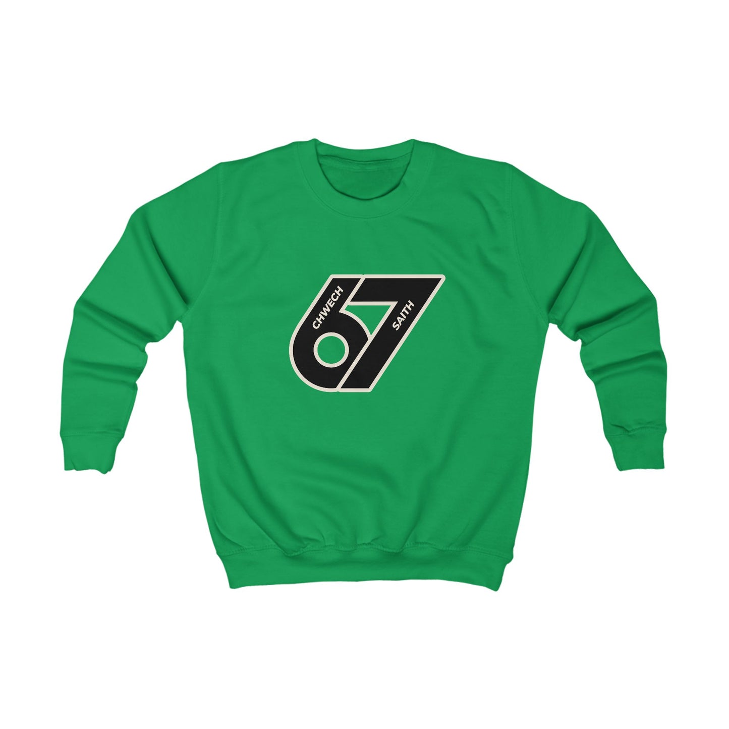 Kids 'Six-Seven' Sweatshirt - Welsh Language 'Chwech-Saith'