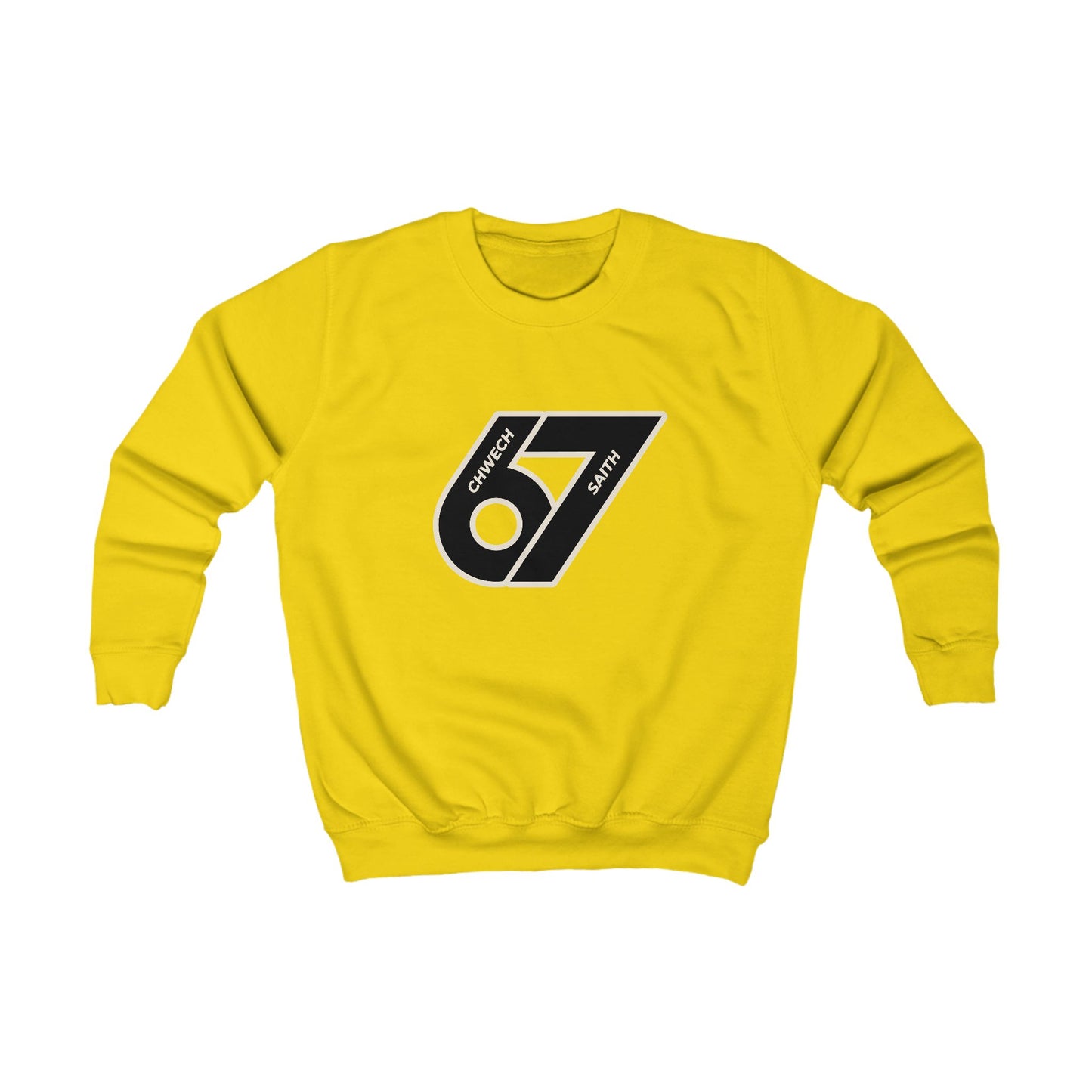 Kids 'Six-Seven' Sweatshirt - Welsh Language 'Chwech-Saith'