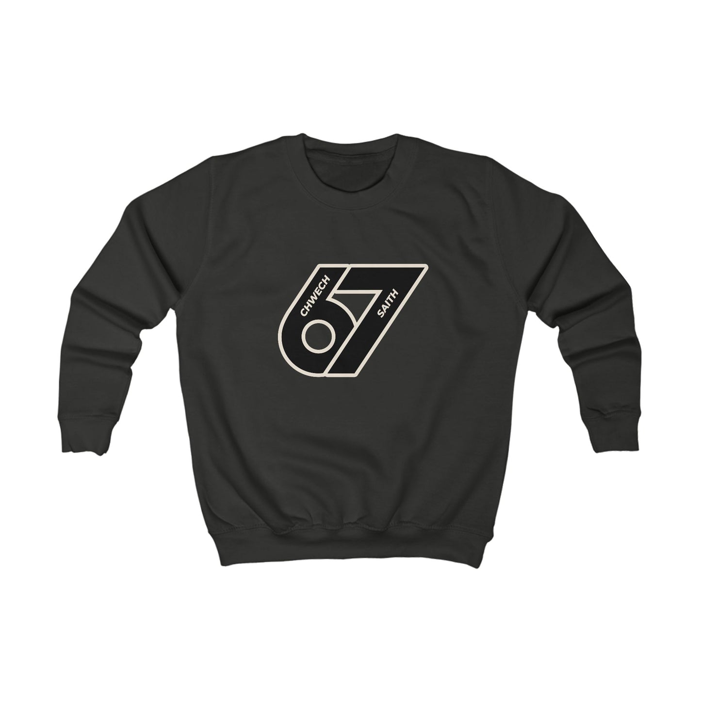 Kids 'Six-Seven' Sweatshirt - Welsh Language 'Chwech-Saith'