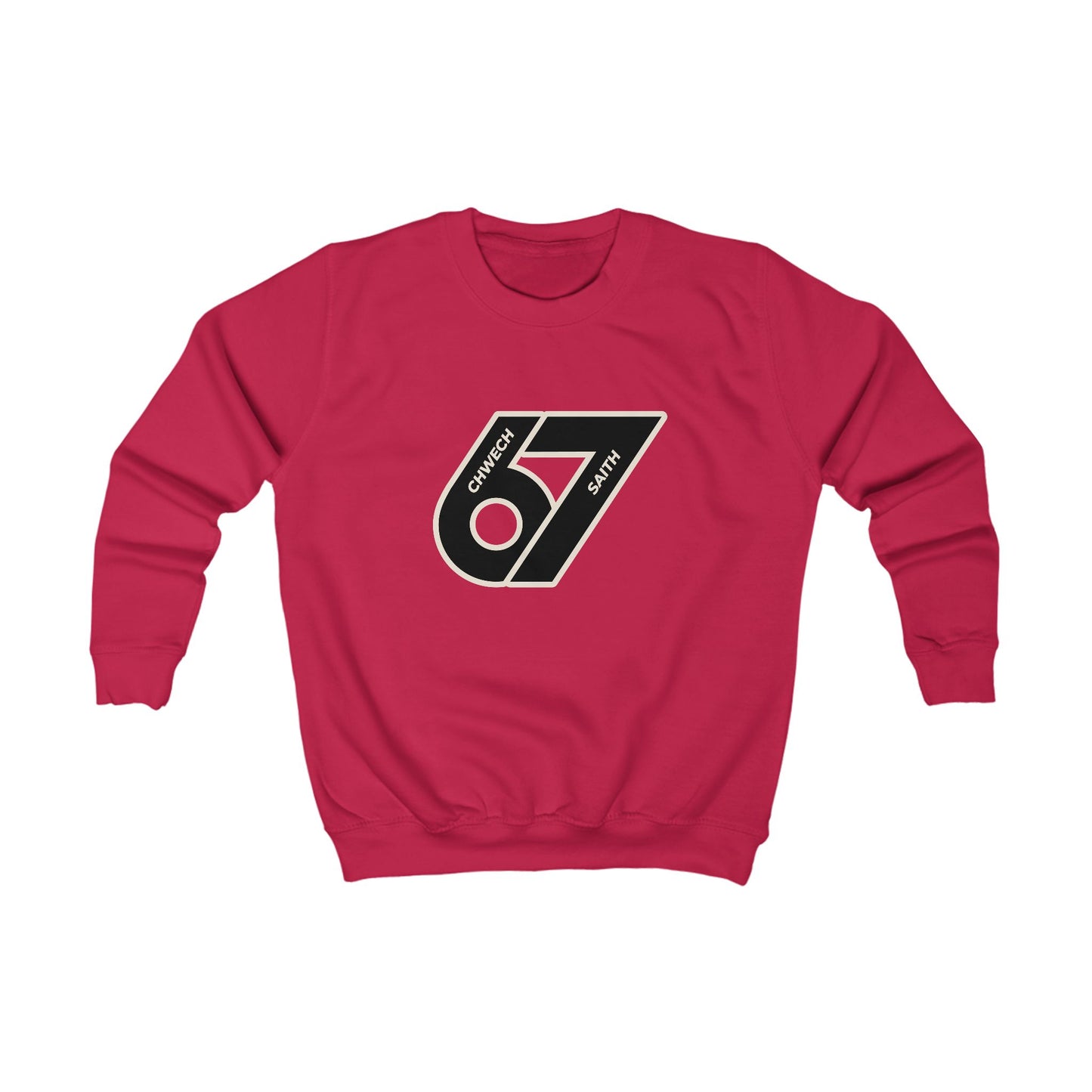 Kids 'Six-Seven' Sweatshirt - Welsh Language 'Chwech-Saith'