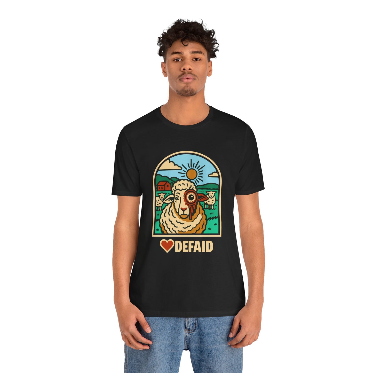Welsh Alien Sheep Unisex Tee - 'Defaid' - Alien Earth