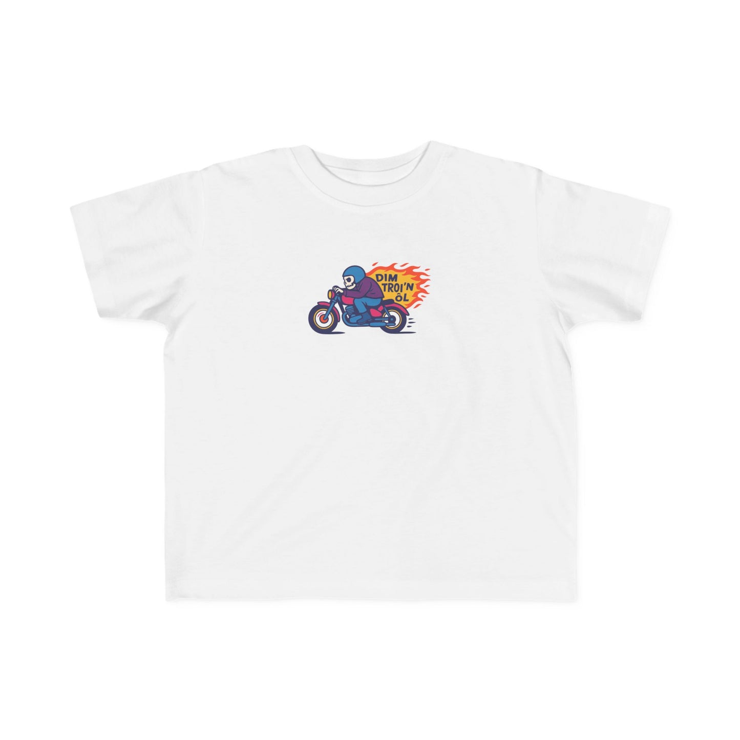 Toddler Skeleton Motorbike T-Shirt - 'Dim Troi'n ôl'