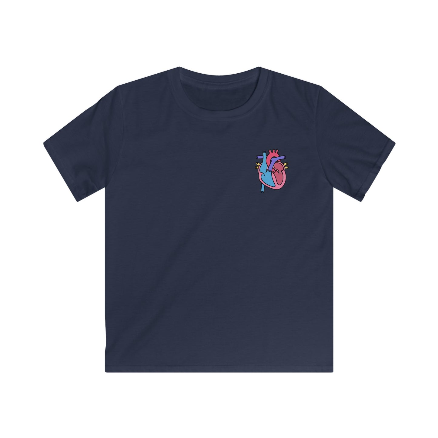 Kids Heart Anatomy Tee - Welsh Labeled Heart Diagram