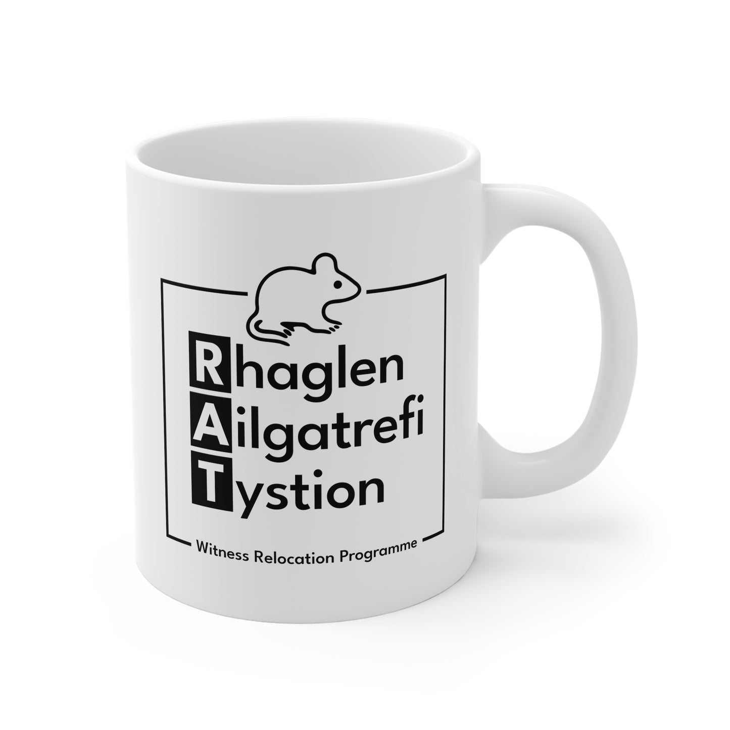 Witness Relocation Programme - Welsh Mug 'Rhaglen Ailgatrefi Tystion' (RAT)