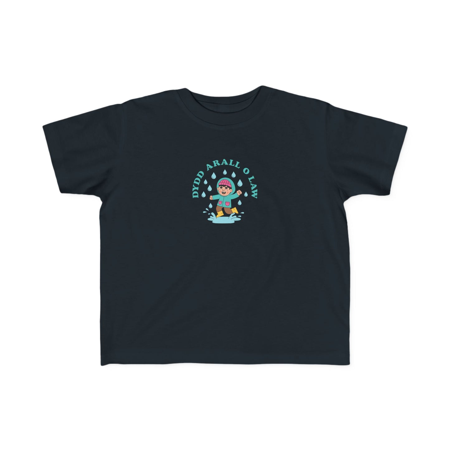 Toddler Rain T-shirt - 'Dydd Arall O Law'