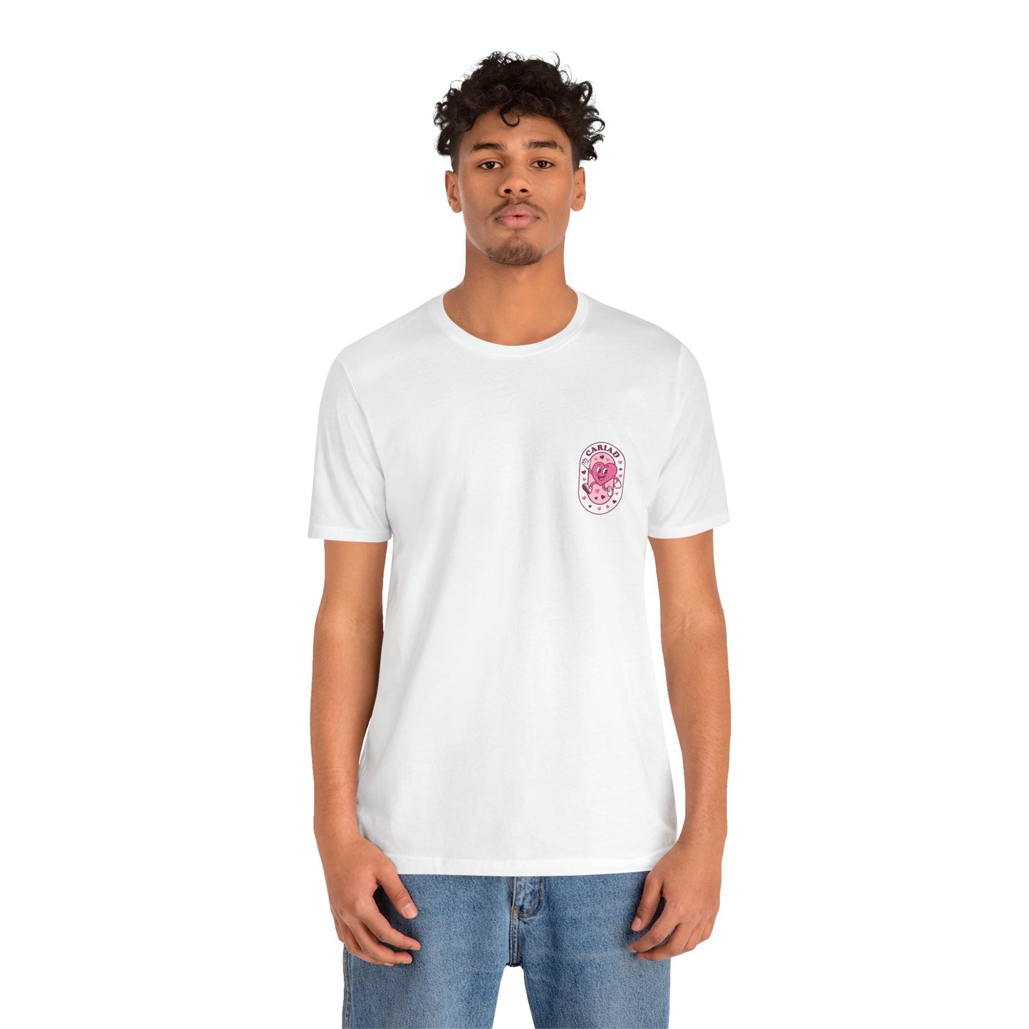 Cariad Graphic T-Shirt (Unisex) - Retro Heart Design