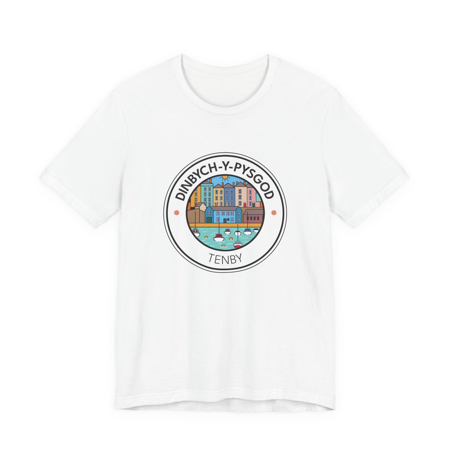 Tenby Harbour Graphic Tee (Unisex) – 'Dinbych-Y-Pysgod' T-Shirt