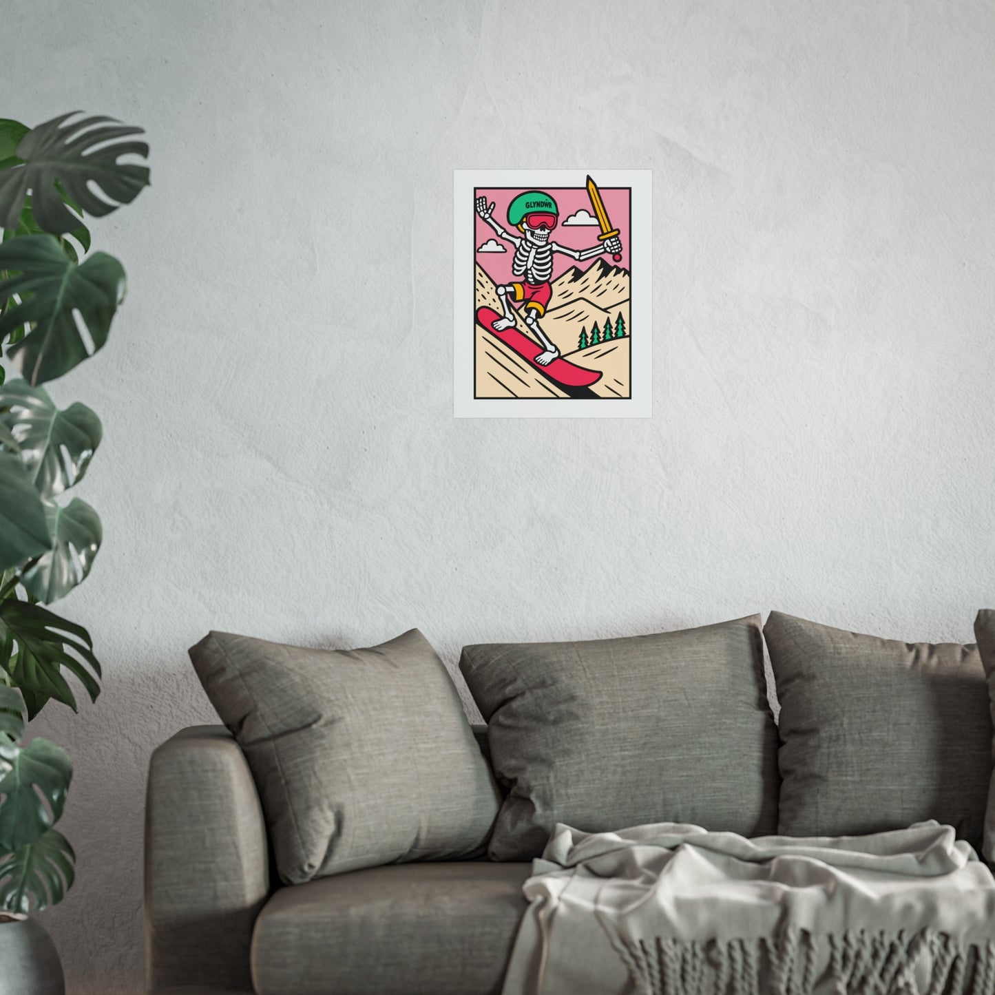 Owain Glyndŵr Snowboarder Fine Art Poster