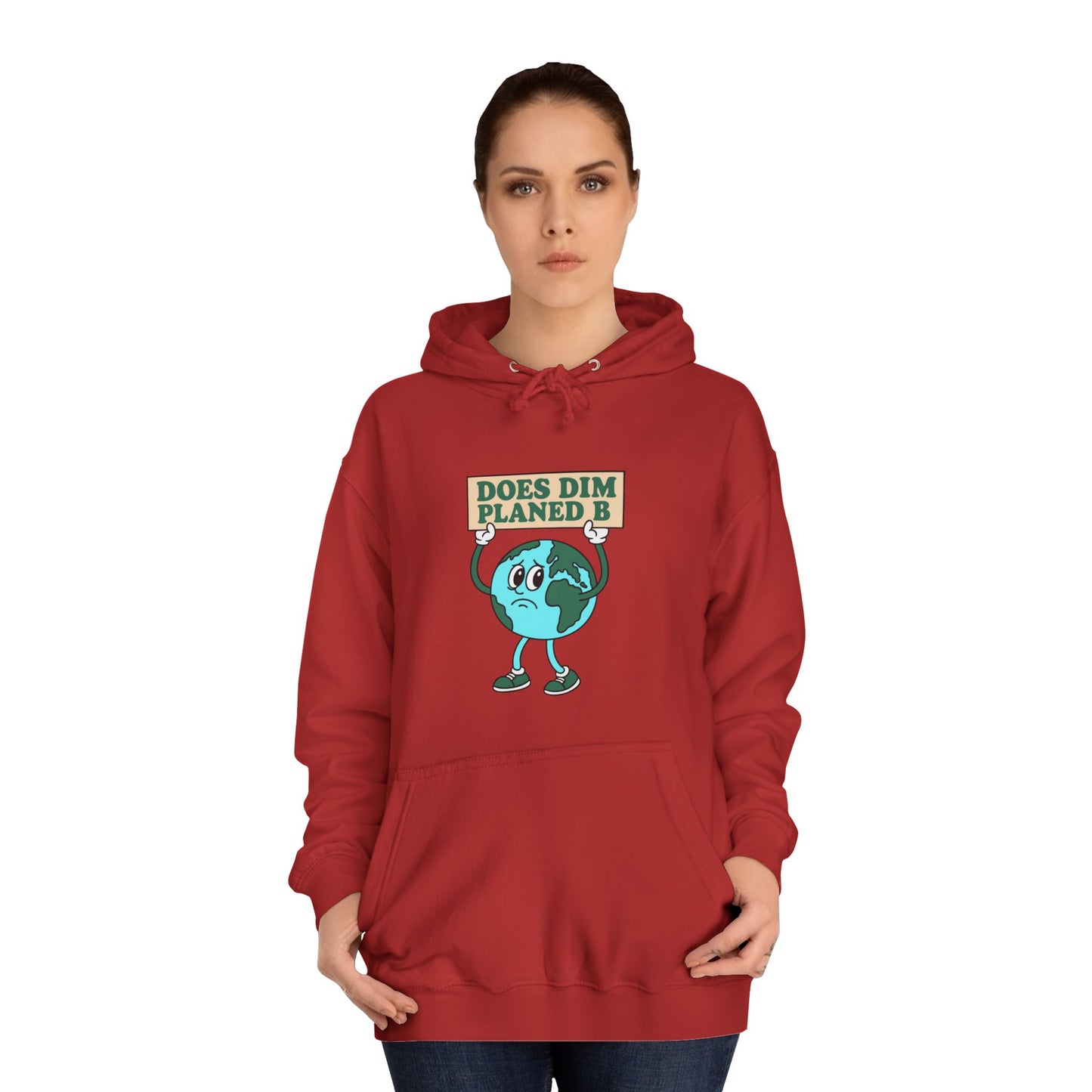 Retro Planet Earth Cartoon Hoodie — "Does Dim Planed B"