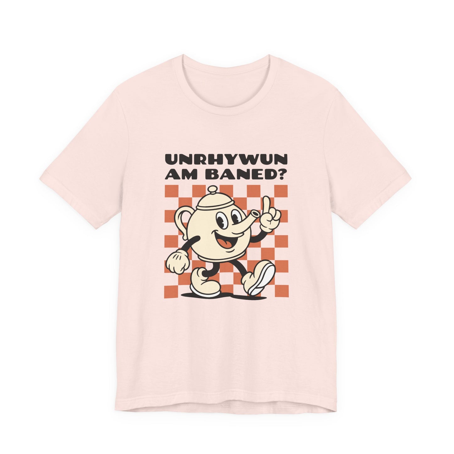 Retro Cartoon 'Unrhywun Am Baned?' Welsh Teapot Unisex T-shirt