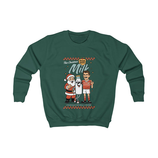 Kids Ian Rush Retro Christmas Jumper –This Christmas Drink More Milk