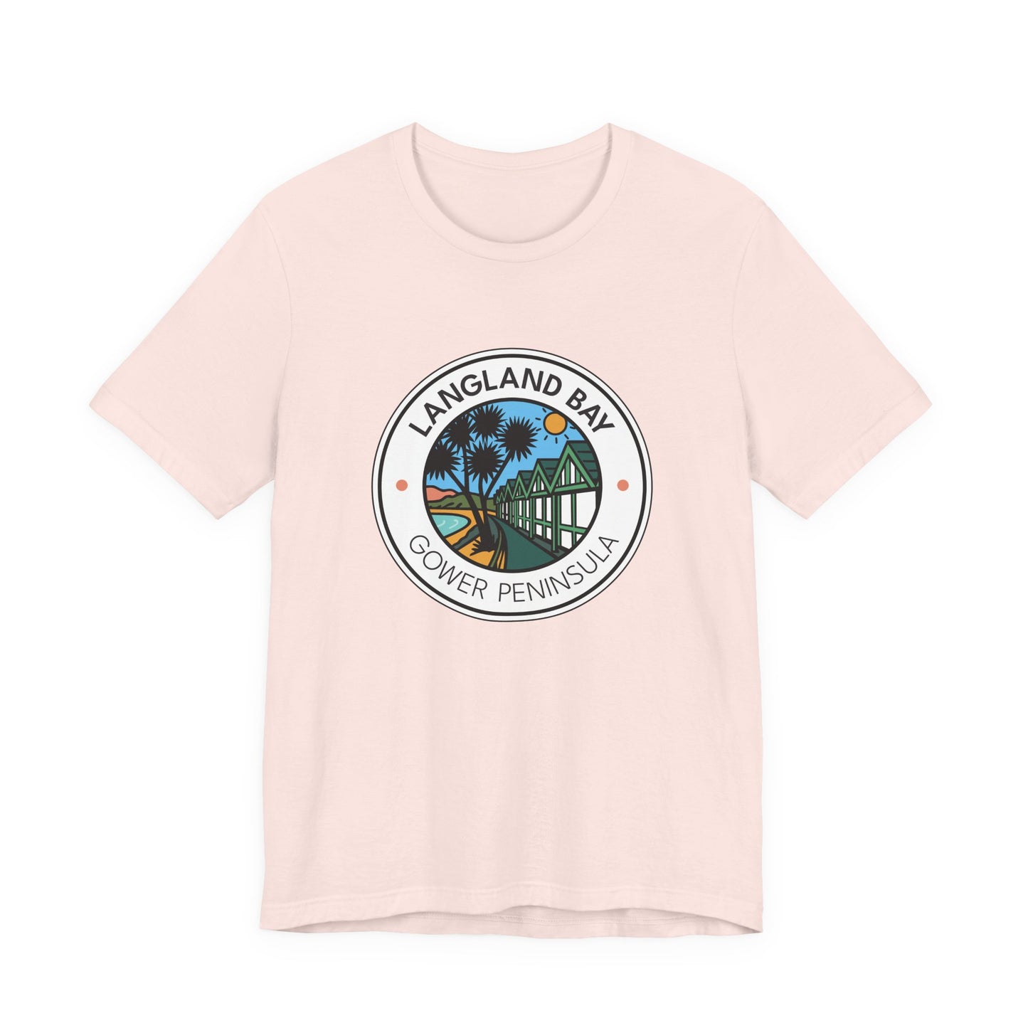 Langland Bay Gower Peninsula Beach T-Shirt (Unisex) - Coastal Surf & Sun Graphic Tee