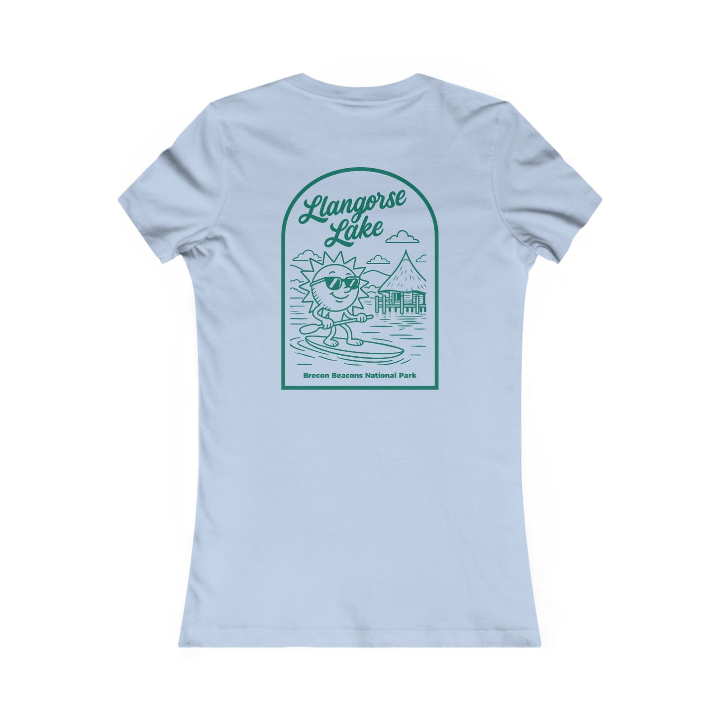 Women's Vintage Llangorse Lake Tee - Paddleboard Sun Graphic (Double Sided)
