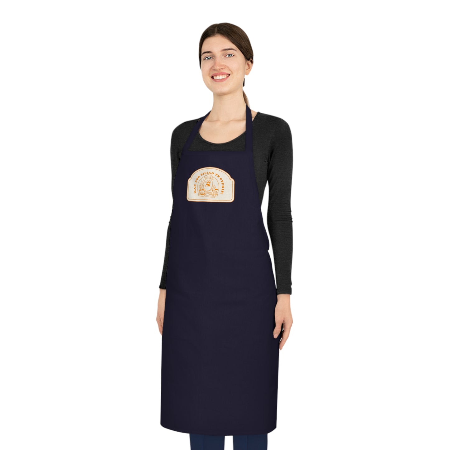 Every Second Counts Chef Apron 'Mae Pob Eiliad Yn Cyfrif'