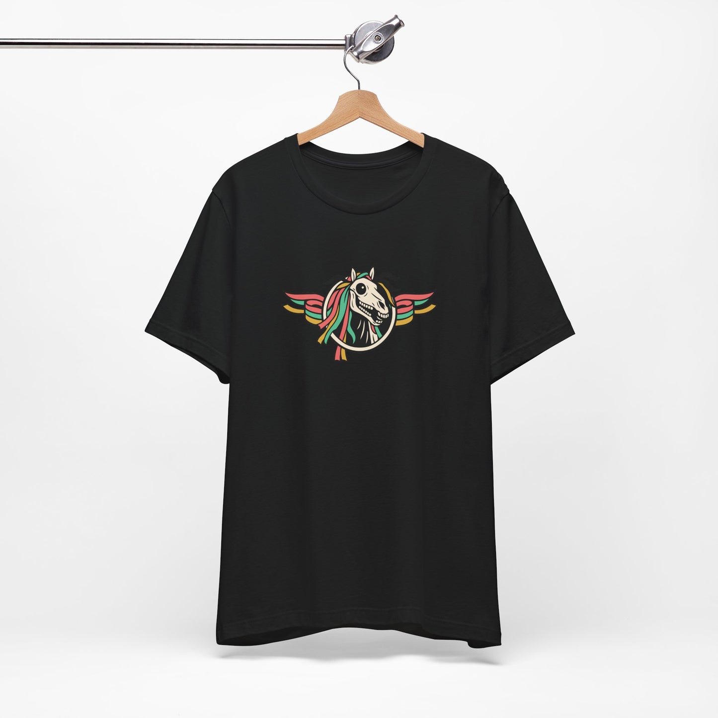 Mari Lwyd Unisex T-Shirt - Winged Horse Skull Graphic Tee