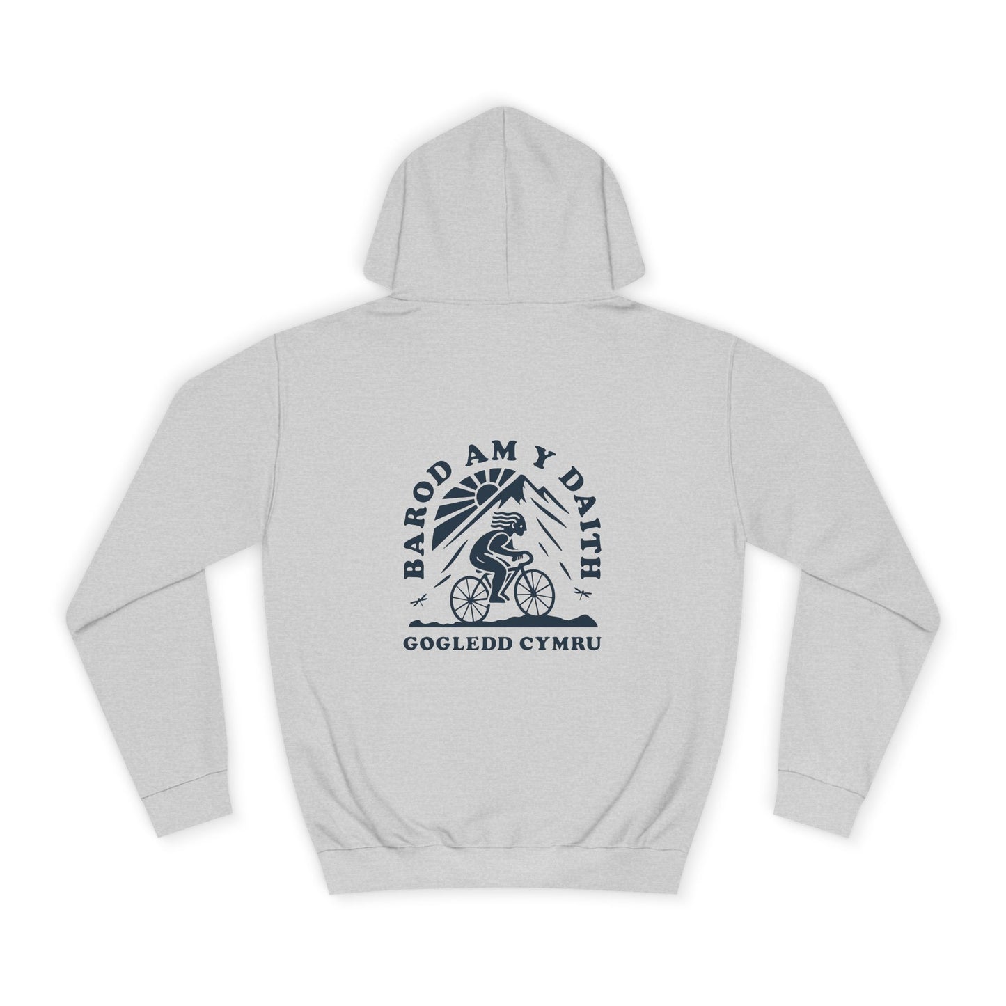 North Wales Cycling Unisex Hoodie -  'Barod Am y Daith' (Double Sided)