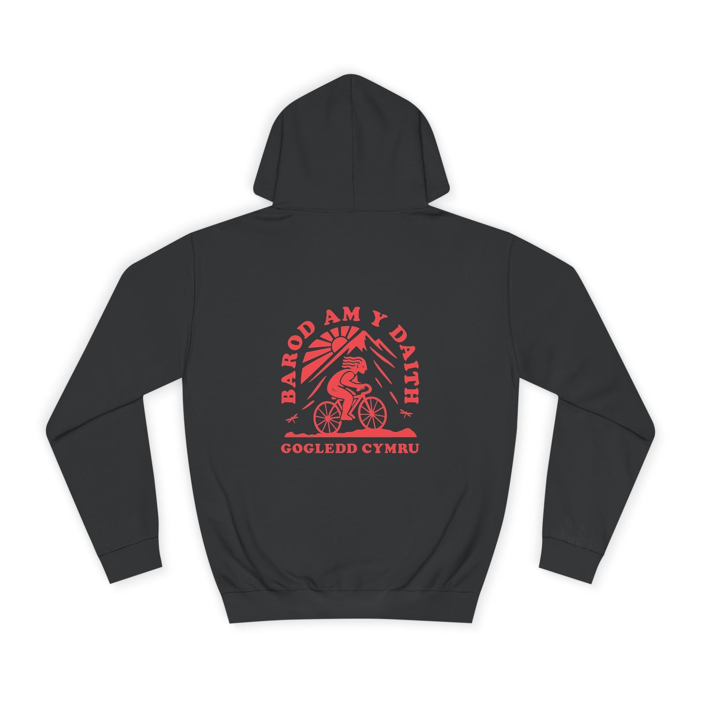 North Wales Cycling Unisex Hoodie -  'Barod Am y Daith' (Double Sided)