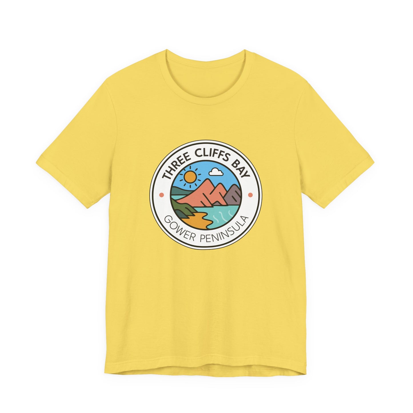 Three Cliffs Bay Graphic Tee (Unisex) — Gower Peninsula Coastal T-Shirt