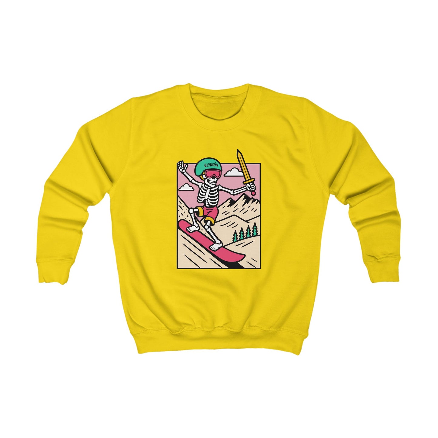 Kids Skeleton Glyndŵr Jumper — Snowboarding Design