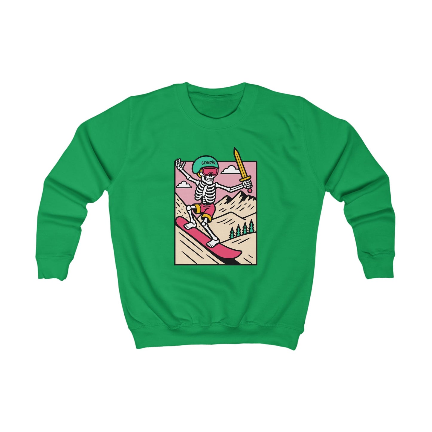 Kids Skeleton Glyndŵr Jumper — Snowboarding Design