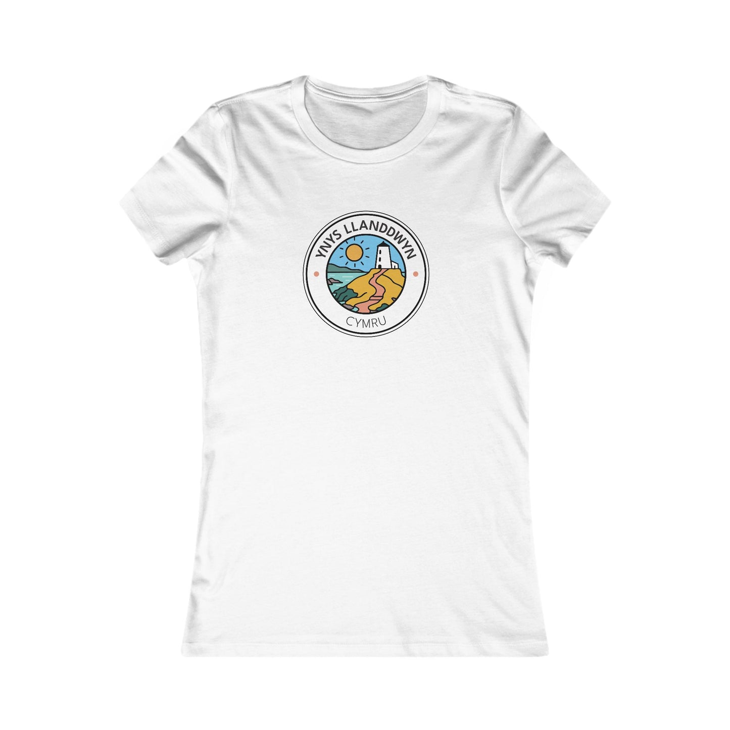 Women's 'Ynys Llanddwyn' Tee — Coastal Lighthouse Scenic Graphic Shirt