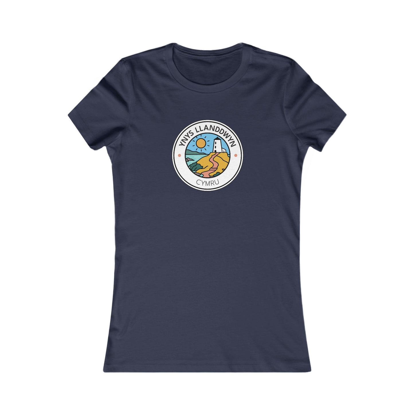 Women's 'Ynys Llanddwyn' Tee — Coastal Lighthouse Scenic Graphic Shirt