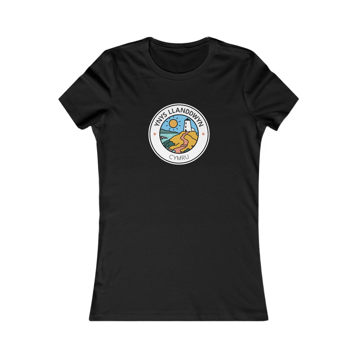 Women's 'Ynys Llanddwyn' Tee — Coastal Lighthouse Scenic Graphic Shirt