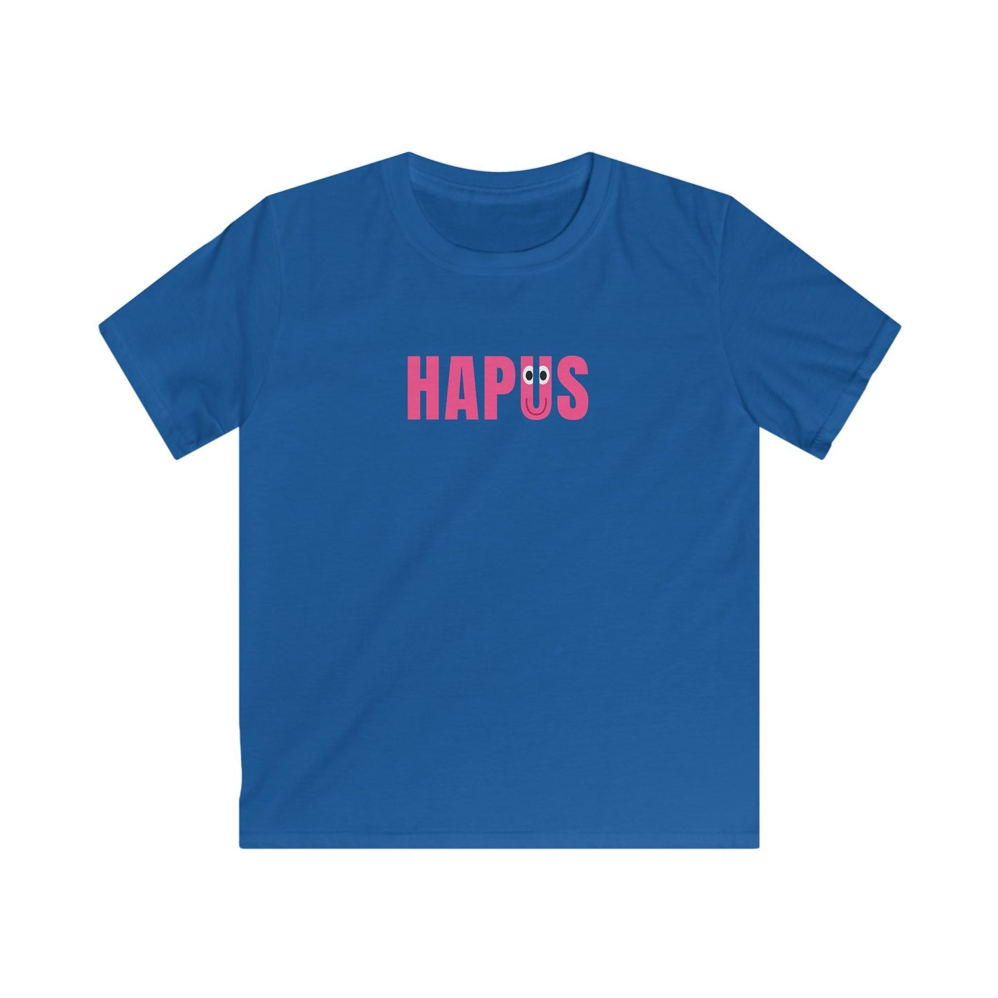 "HAPUS" T-Shirt - Happy Pink Smiley Letter Kids Tee