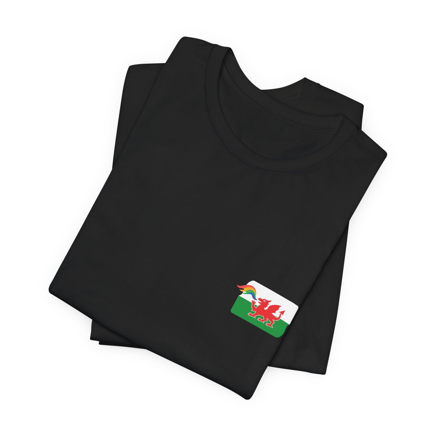 Welsh Dragon Rainbow Tee (Unisex) — Yma o Hyd Graphic T-Shirt (Double sided)
