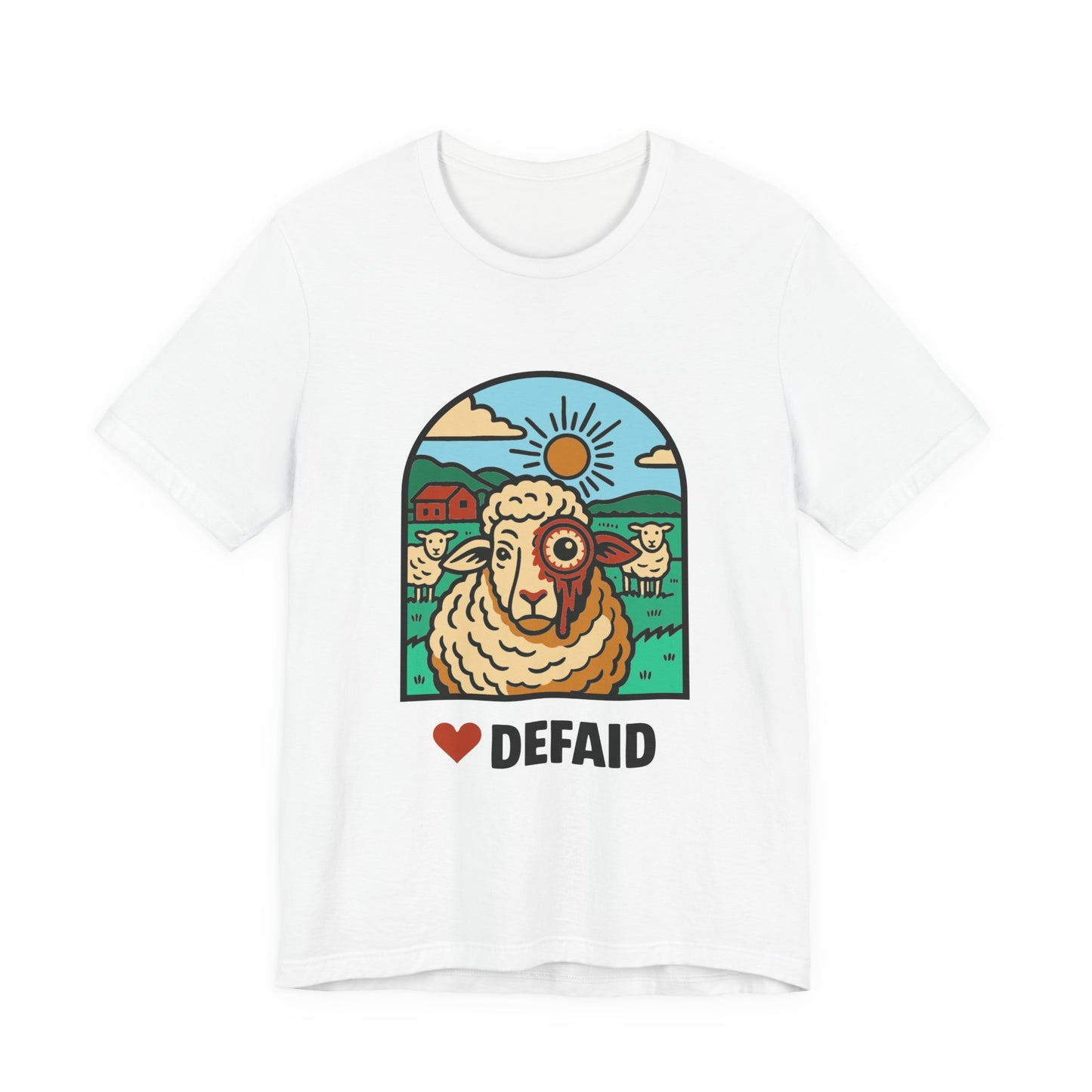 Welsh Alien Sheep Unisex Tee - 'Defaid' - Alien Earth