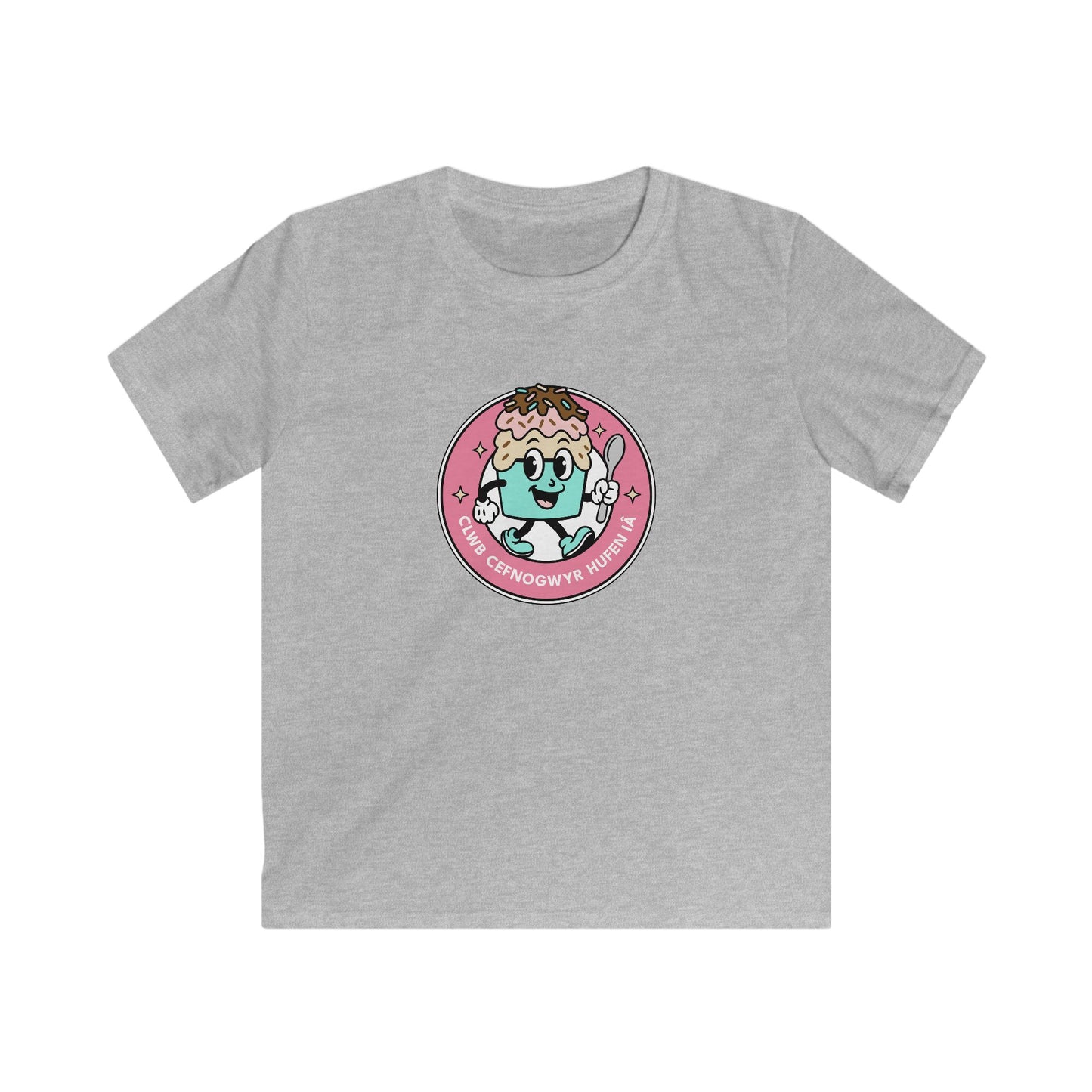 Ice Cream Supporters Club - Kids Welsh Language T-Shirt - "Clwb Cefnogwyr Hufen iâ"