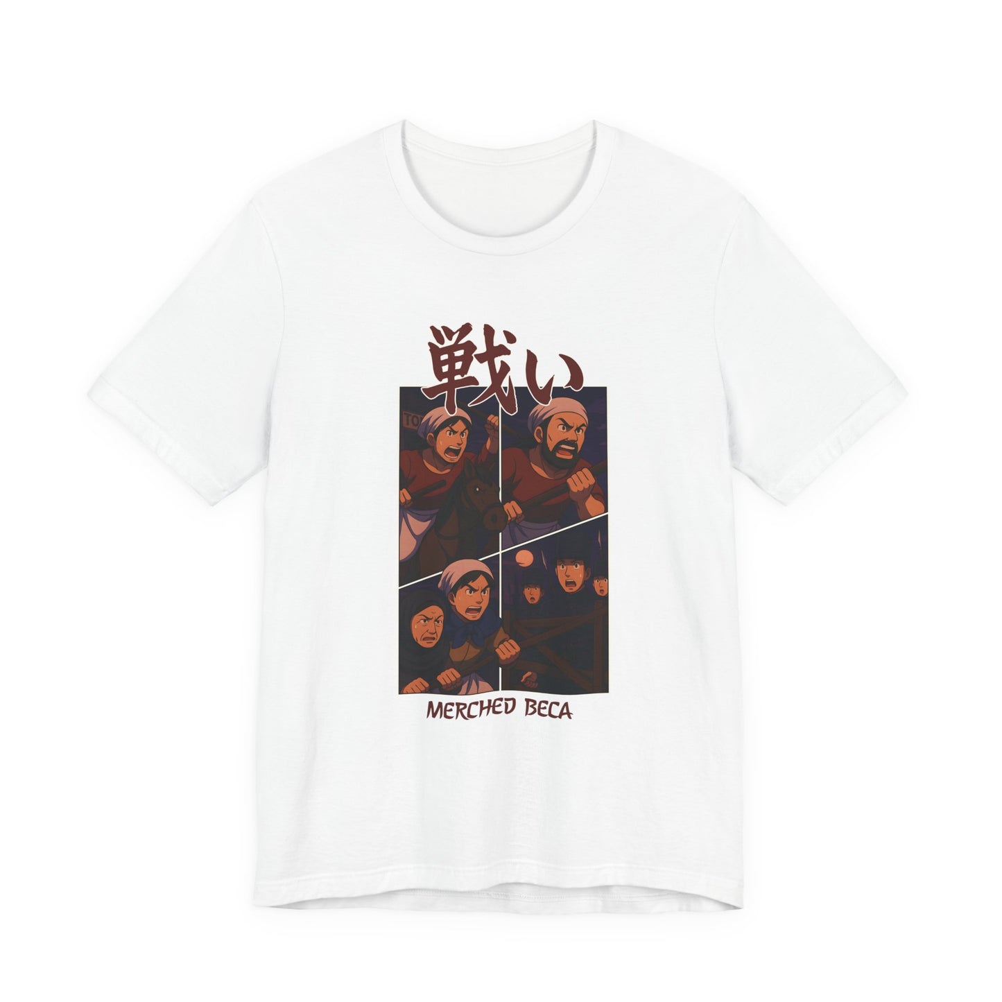 Merched Beca (Rebecca Riots) Anime Battle Unisex T‑Shirt – '戦い'