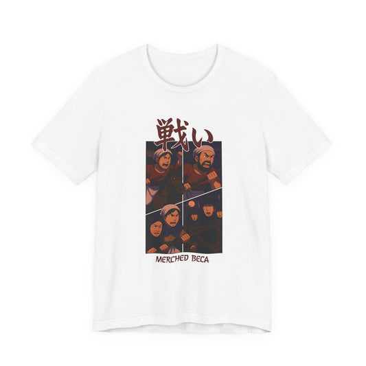 Merched Beca (Rebecca Riots) Anime Battle Unisex T‑Shirt – '戦い'