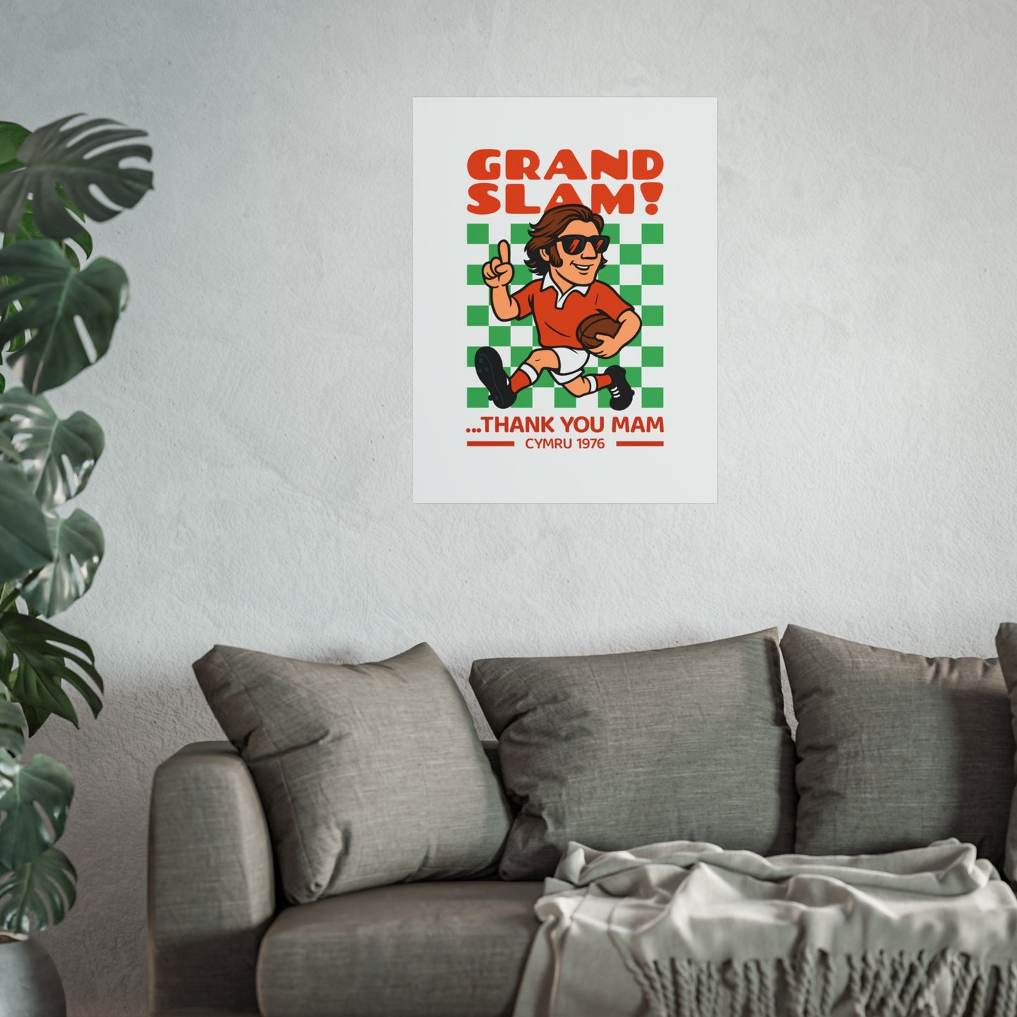 Retro Welsh Rugby 'Grand Slam 1976' Fine Art Poster