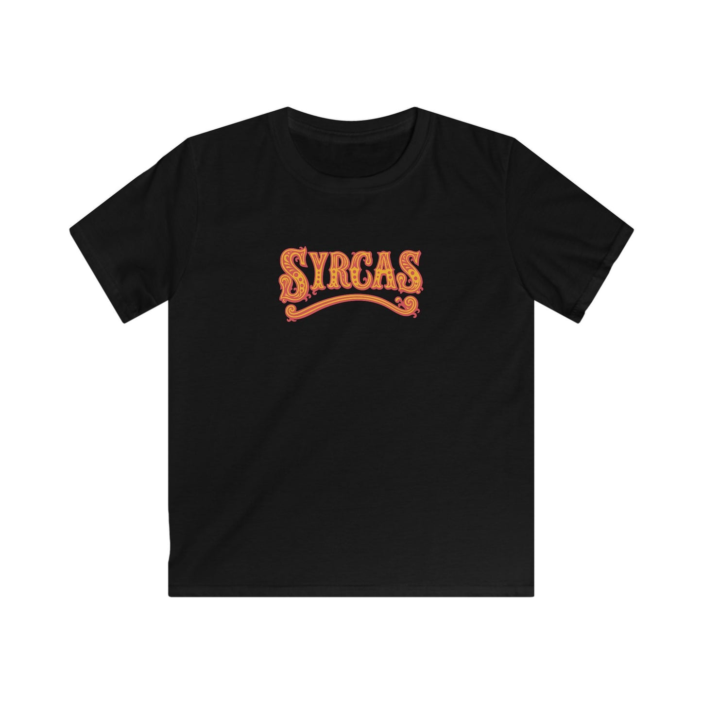 Kids 'Syrcas' Retro Orange Swirl Welsh Circus T-Shirt