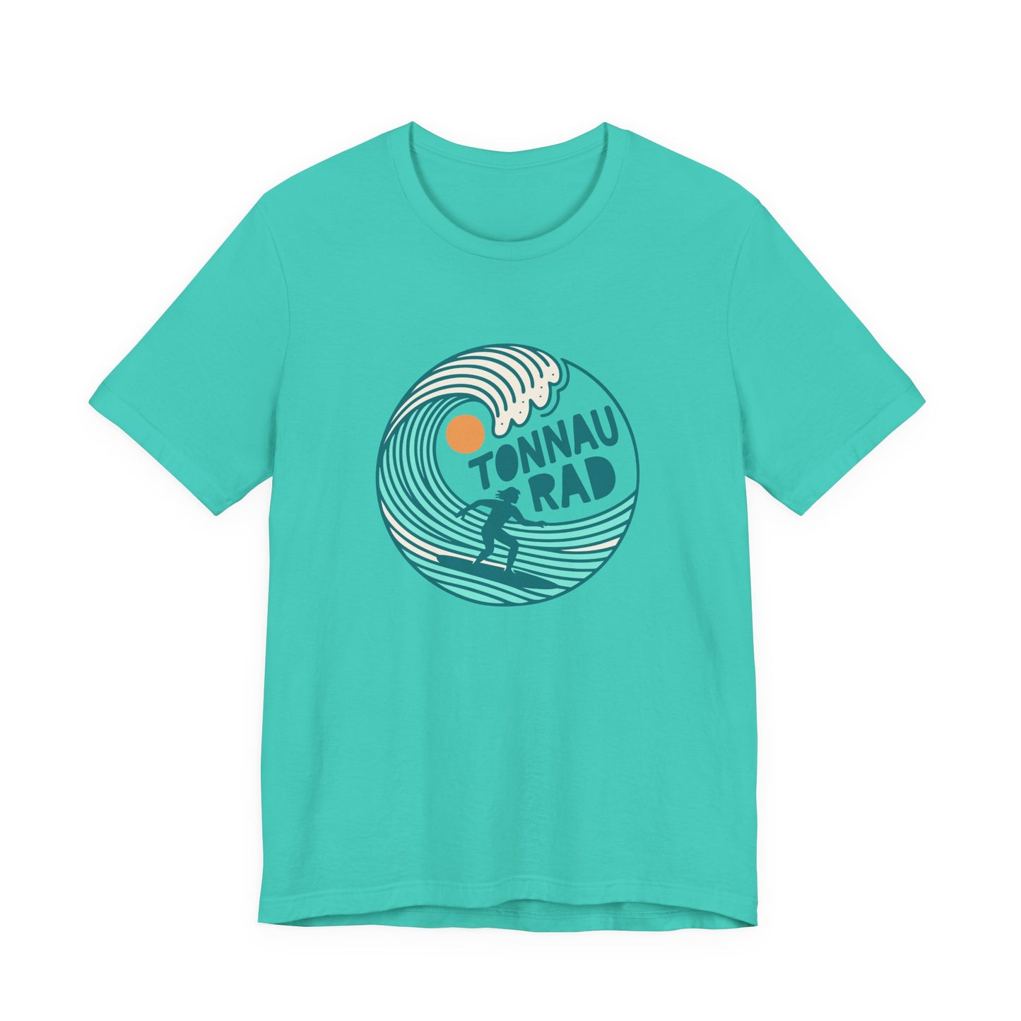 Welsh Surf T-Shirt - 'Tonnau Rad' Retro Wave Surfing Tee (Unisex)