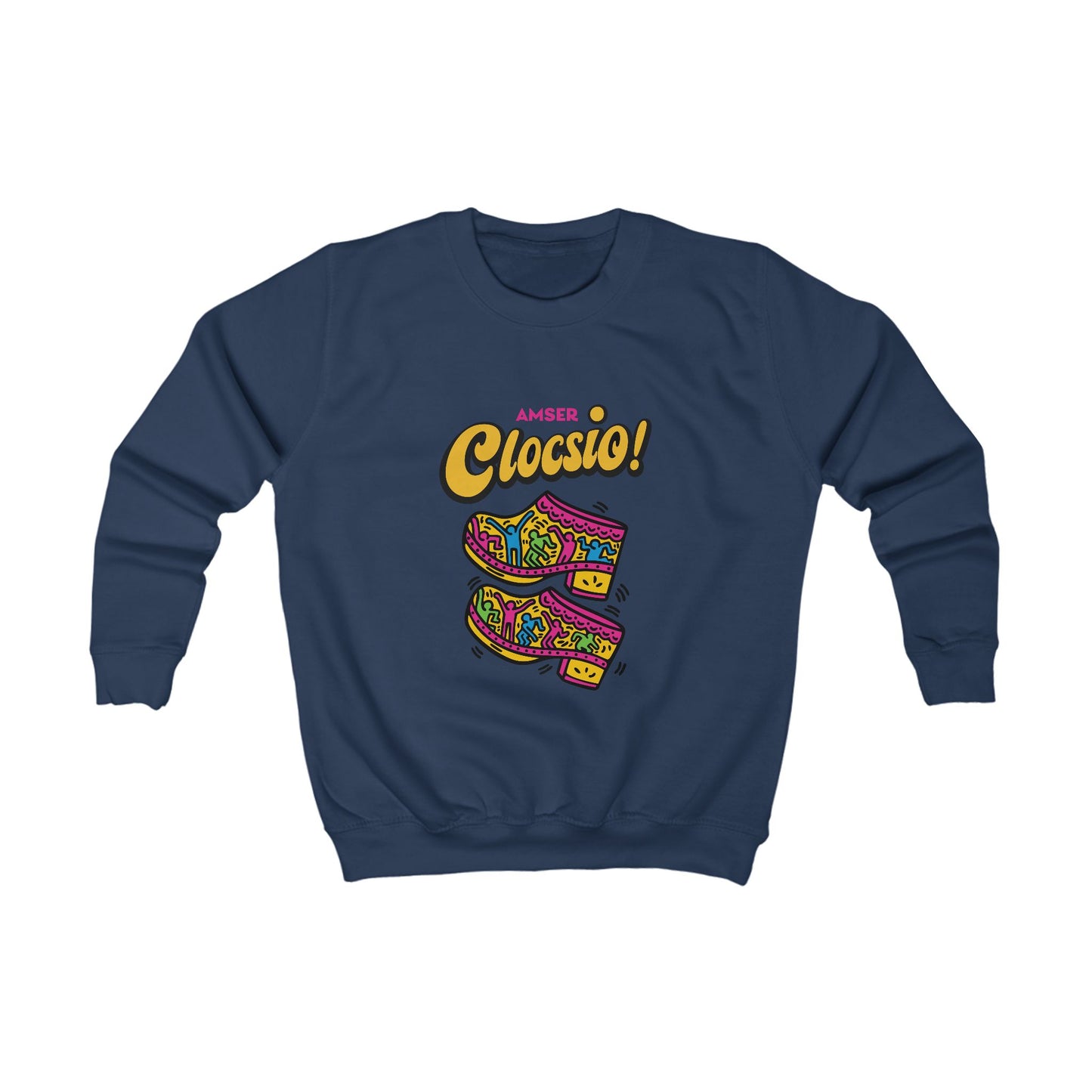 Kids  'Amser Clocsio!' Colorful Welsh Jumper